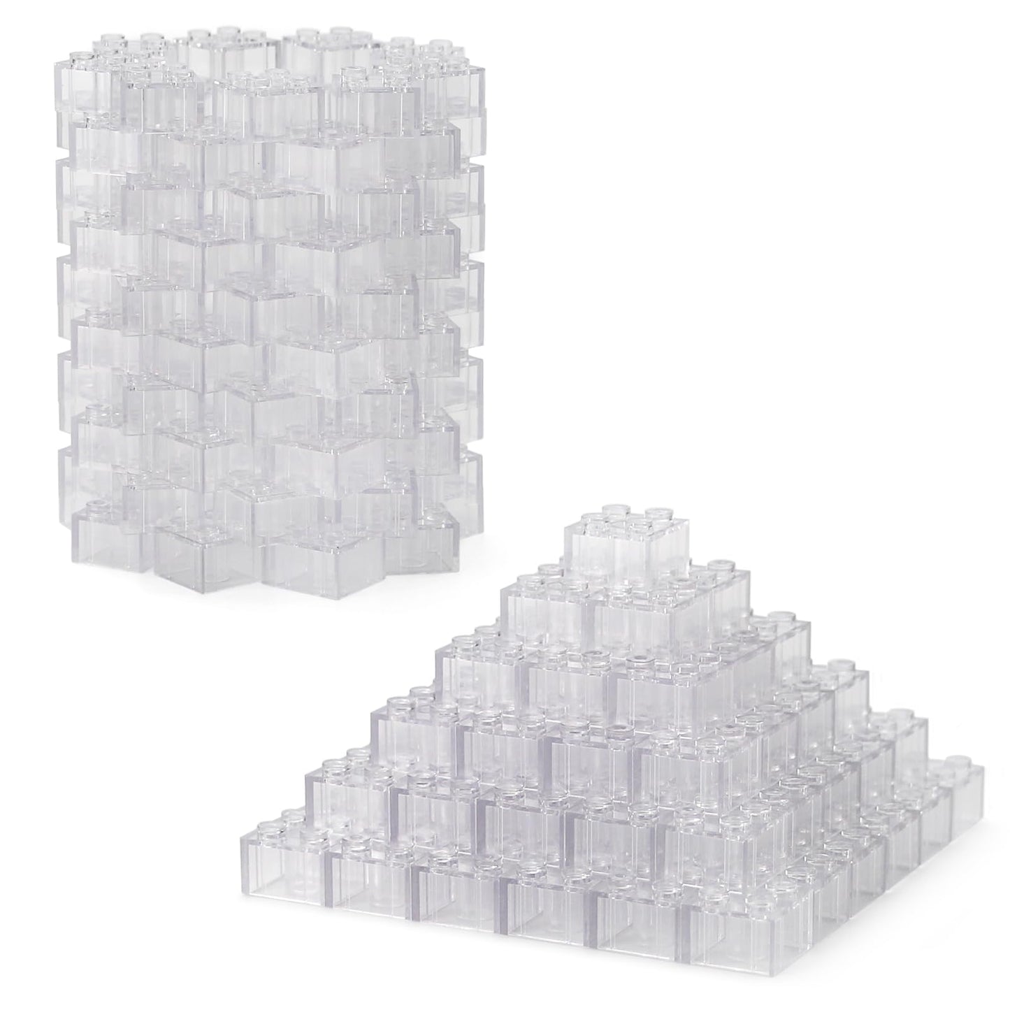Feleph Clear 2x2 Bricks Set - 400 Pieces Classic Building Blocks Compatible with Major Brands, Ideal for Creative Play