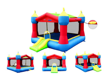 Bounceland Inflatable Party Castle Bounce House Bouncer, 16 ft L x 13 ft W x 10.3 ft H, Basketball Hoop, Removable Sun Roof, UL