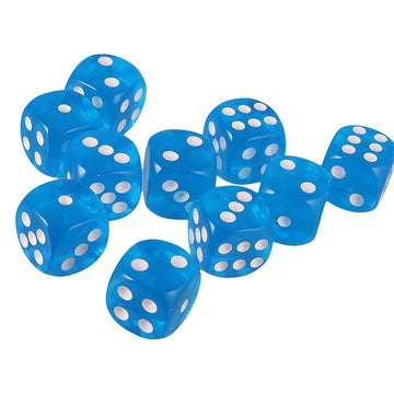 Yiotfandoll 10PCS Polyhedral Dice D6 Dice 16mm Acrylic Dice Game Dice for RPG MTG DND Dice Table Games (Transparent Blue)
