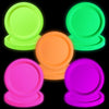 APUXXJUPA 50 Pcs Glow in the Dark Neon Party Supplies, 5 Color Neon Birthday Plates Disposable Paper Plates for Lets Glow Party