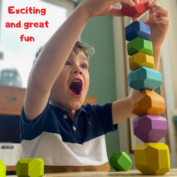 Stackalino Wooden Stacking Rocks