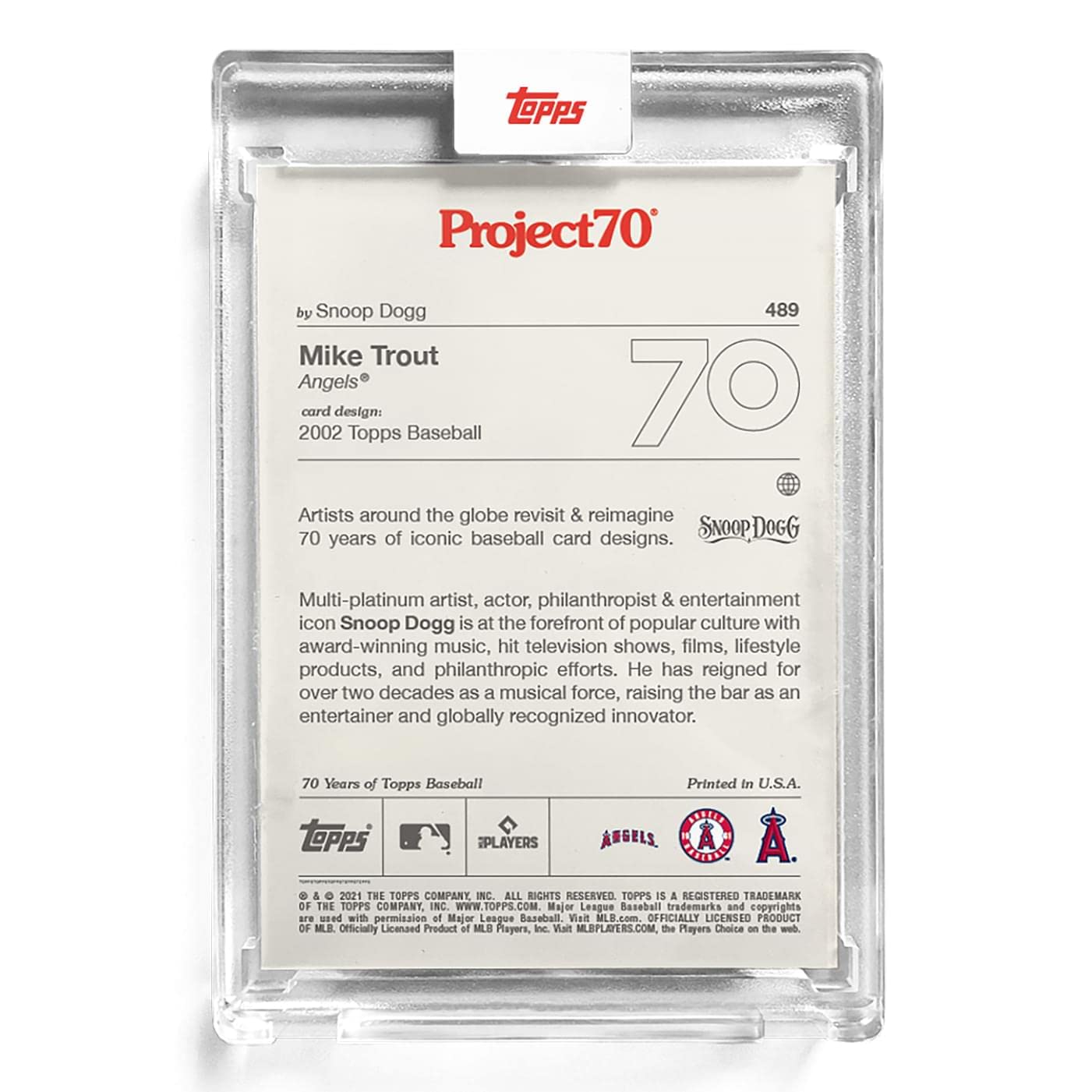 Topps Project70 Card 489 | 2002 Mike Trout by Snoop Dogg