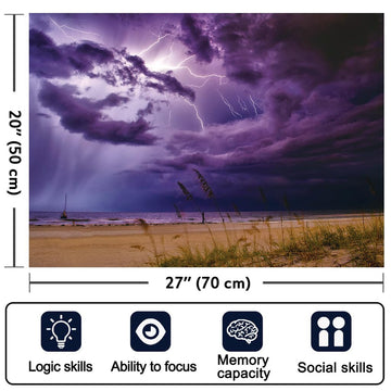 Jigsaw Puzzles 2 Pack 1000 Pieces - Wishdiam Puzzles For Adults - Sunset Lighthouse & Purple Lightning Holiday Impossible Challenging Puzzles For Home Decor Birthday Party Gifts For Men Women