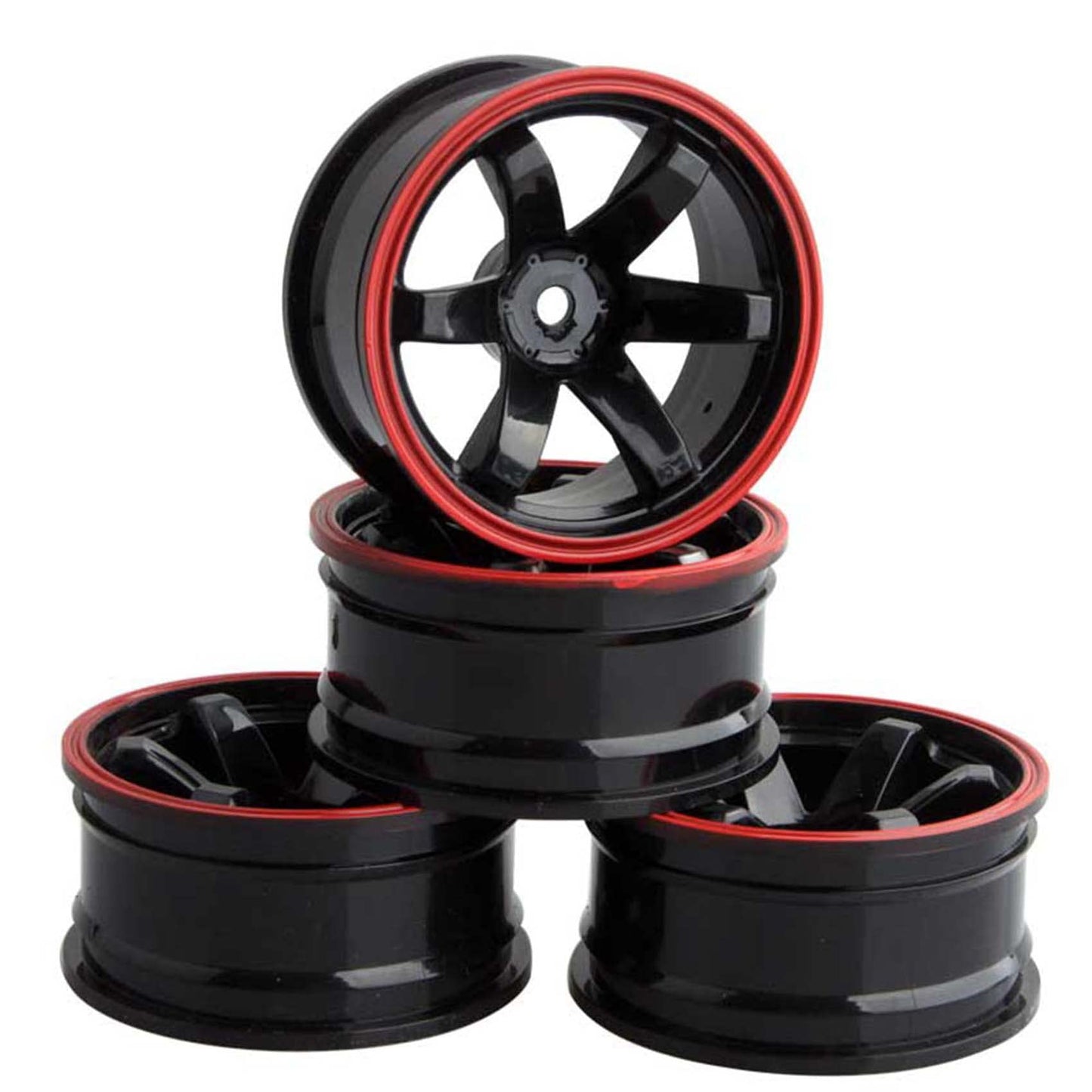 LAFEINA 1:10 Rally Car 75mm Rubber Tires and Wheel Rims for 1/10 Scale HSP 94123 HPI Kyosho Tamiya RC On Road Car(Green)