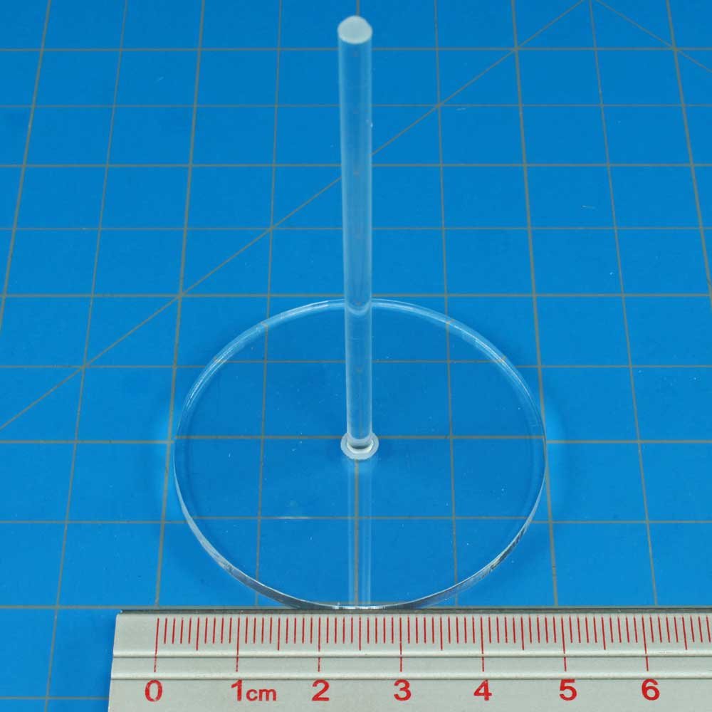 Litko Acrylic Flight Stands | Round | 3Mm Clear Circular Flight Base With Peg (50Mm)