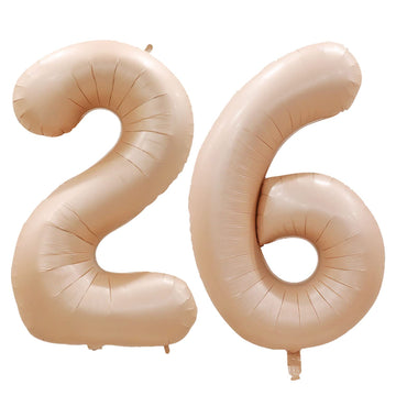 Goer Number 26 Balloons For 26Th Birthday Party Decorations,42 Inch Jumbo Foil Helium 62 Balloons For 62Nd Birthday Party Decoration (Caramel)