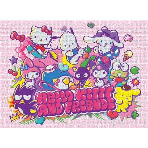 Hello Kitty And Friends “Tokyo Skate” 1,000 Piece Jigsaw Puzzle | Collectible Puzzle Artwork Featuring Hello Kitty, Pochacco, Keroppi & More | Officially-Licensed Sanrio Puzzle & Merchandise