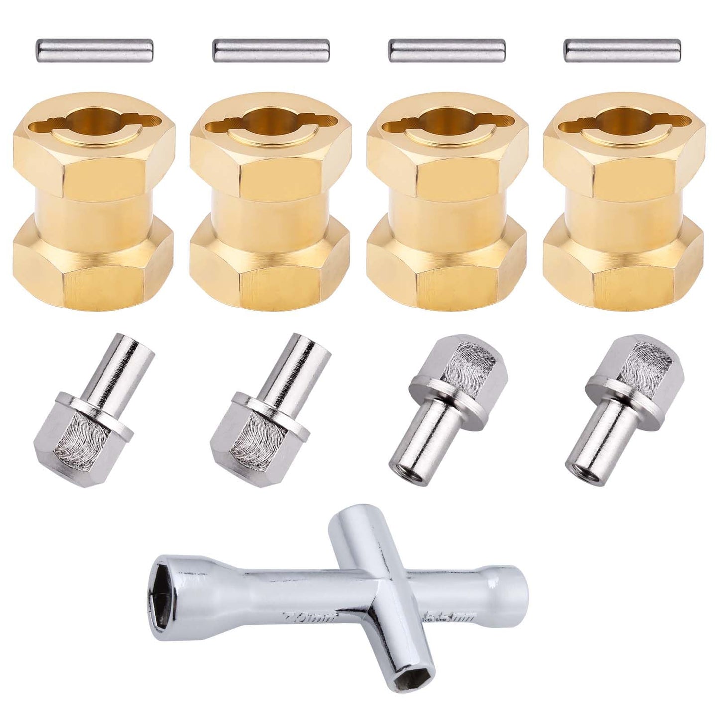 Hobbypark Rc Brass Spacers 12Mm Wheel Hex Hubs Extenders For 1/10 Rc Crawler Axial Scx10 Wheels Extension Hex Drive Adapter (20M