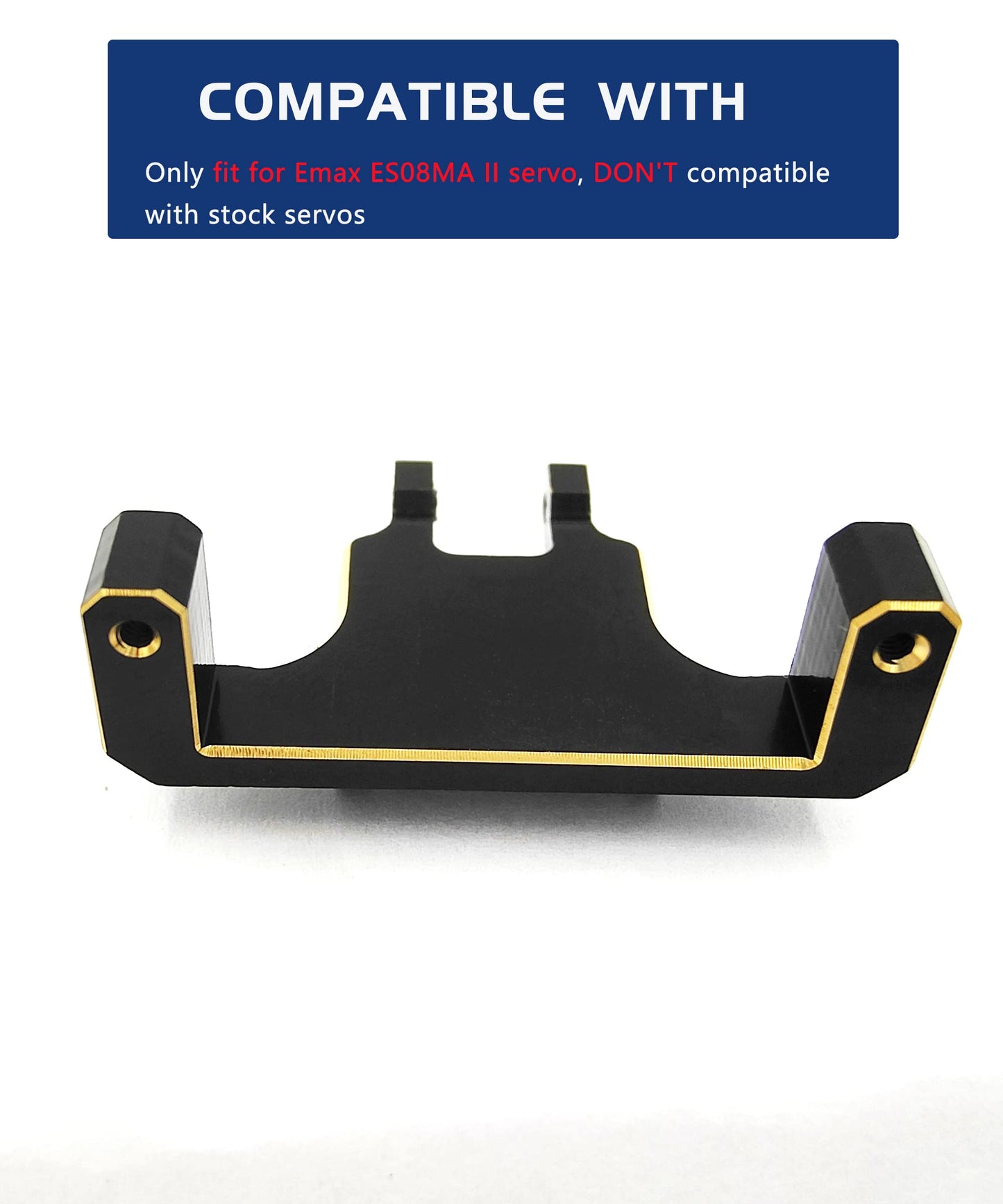 HOPLEX RC Servo Mount Bracket Brass Steering Servo Mount Bracket for ES08MA II Servo Upgrade Parts for Axial SCX24 RC Car Crawle