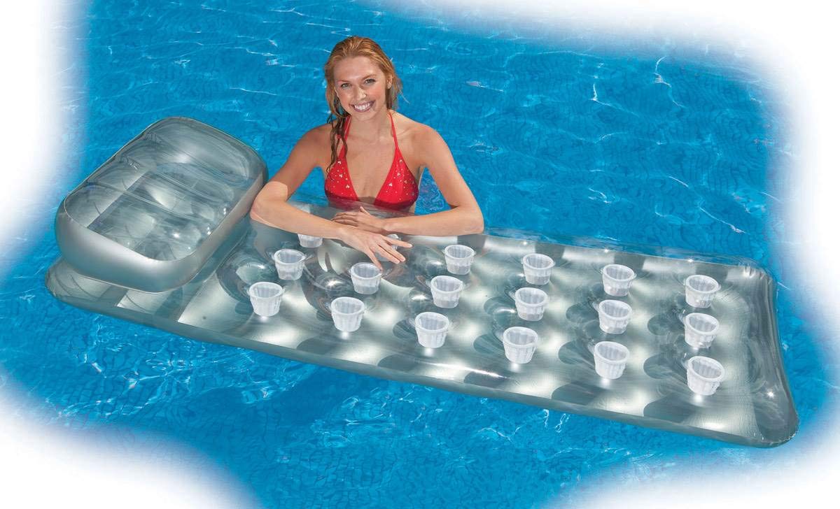 Intex 18-Pocket Mattress Suntanner Pool Lounger W/Headrest (2 Pack) | 58894Ep