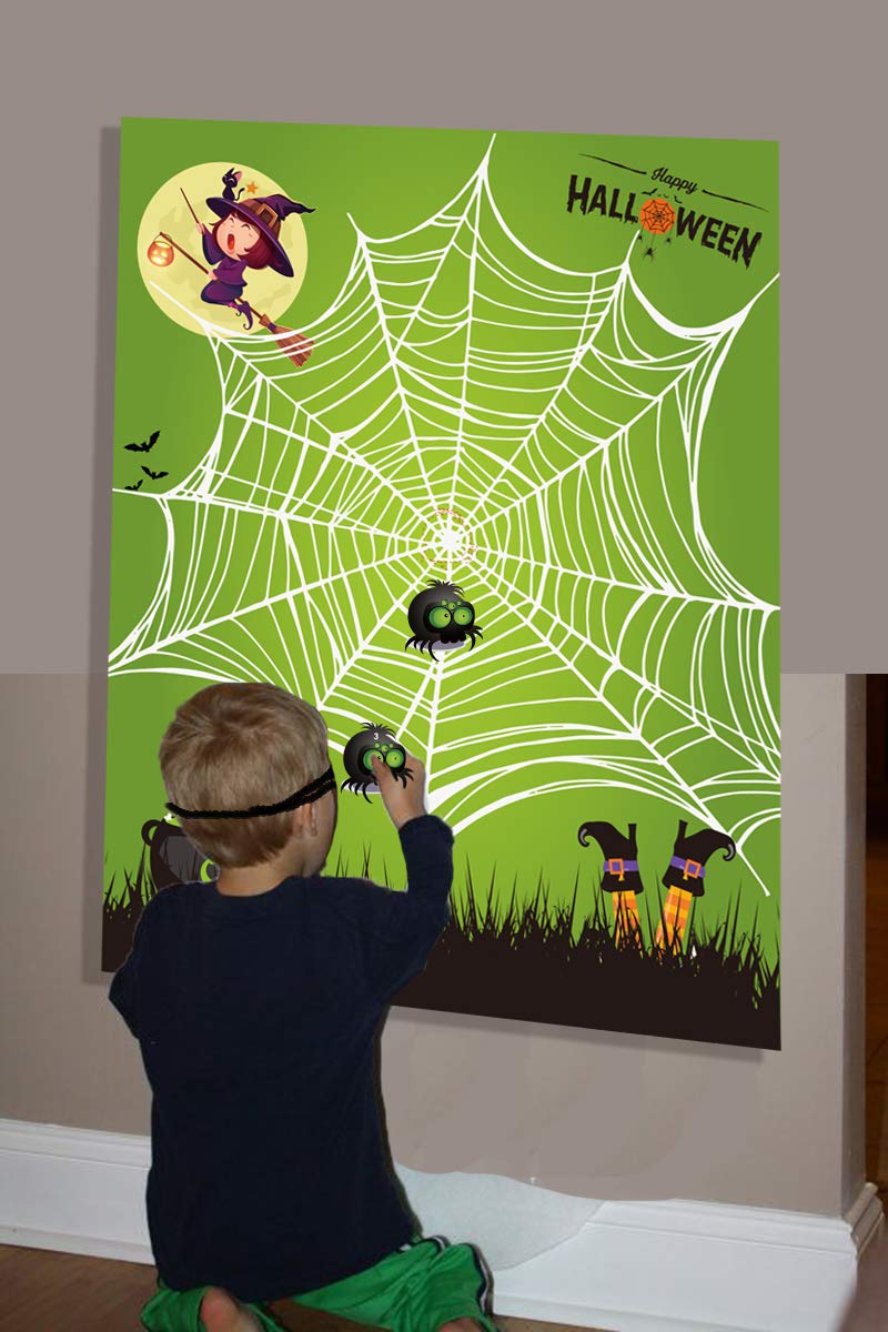 Funnlot Pin The Tail Halloween Kids Halloween Games Party Pin The Spider On The Web Game Halloween Party Games For Kids Halloween Party Activities Halloween Pin The Tail Game