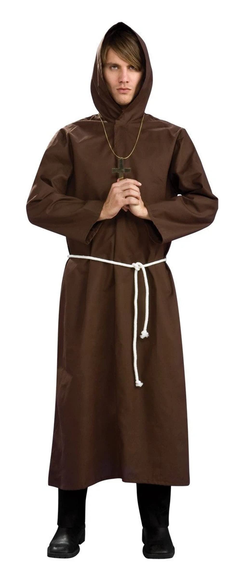 Rubies Mens Monk Robe Costume, Brown, Standard