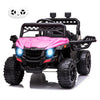 12V Ride On Car Utv With Parent Remote Control For Kids Toys, Spring Suspension Led Lights Aux Port Music Usb, Pink