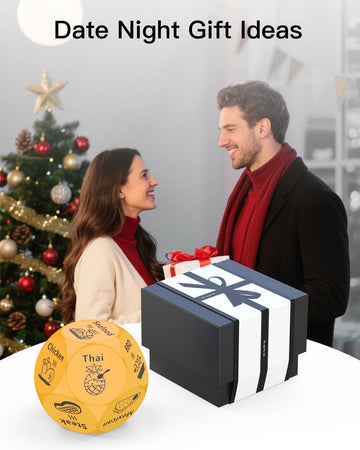 LLYZZ Date Night Food Dice - Large Yellow Plastic Couples Gift for Him Her, Perfect for Valentine's Day, Anniversary, Birthday