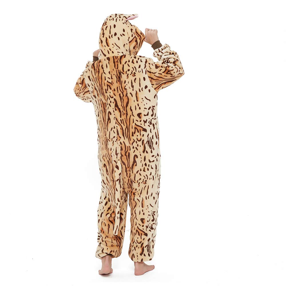 Acogna Cat Onesie Kids Animal Girls Costume Pajama Holiday Halloween Christmas Fleece Sleepwear Cosplay Suit, 140