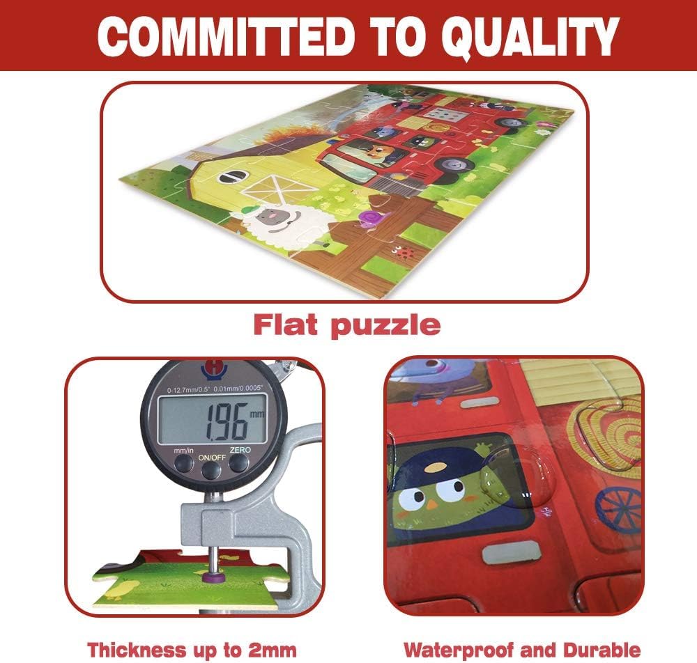 Puzzles for Kids Ages 12 Year Old 24 Pieces Large Fire Truck Kids Jigsaw Puzzles, Professional Preschool Toy Puzzles for Toddler