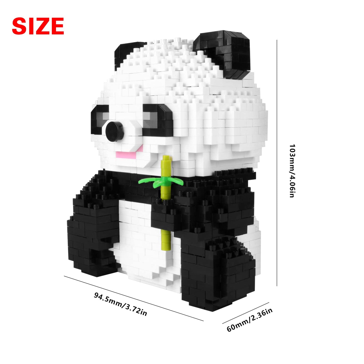 Larcele Animal Series Micro Building Blocks Animal Set, Diy Mini 3D Building Toy Bricks,915 Pieces Kljm-07 (Bamboo Panda)