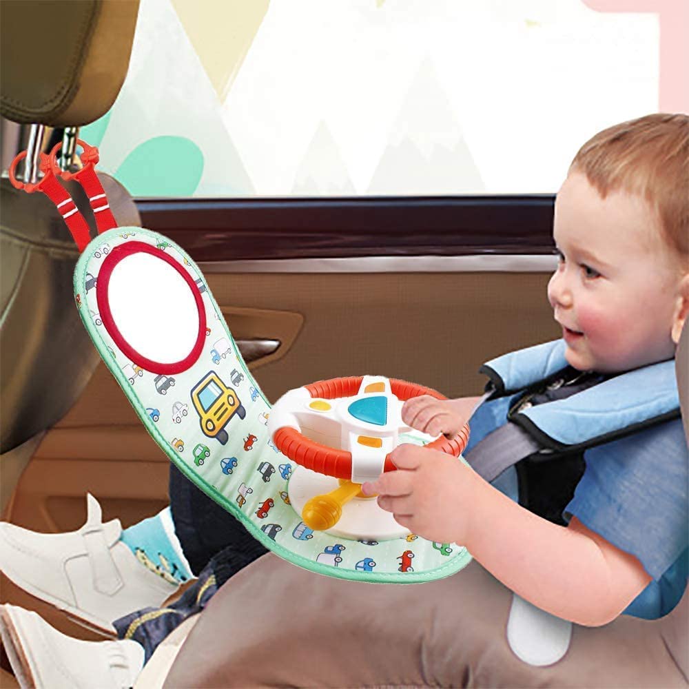 Happytime Musical Car Wheel Baby Toys, In-Car Wheel Musical Activity Play Center For Baby'S Travel Companion Entertain And Relax