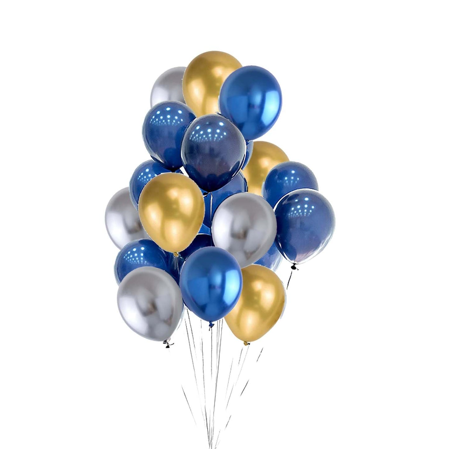 15Th Birthday Party Decoration For Boys, Happy Birthday Banner Blue Number 15 Birthday Balloons Metallic Silver Blue Gold Latex