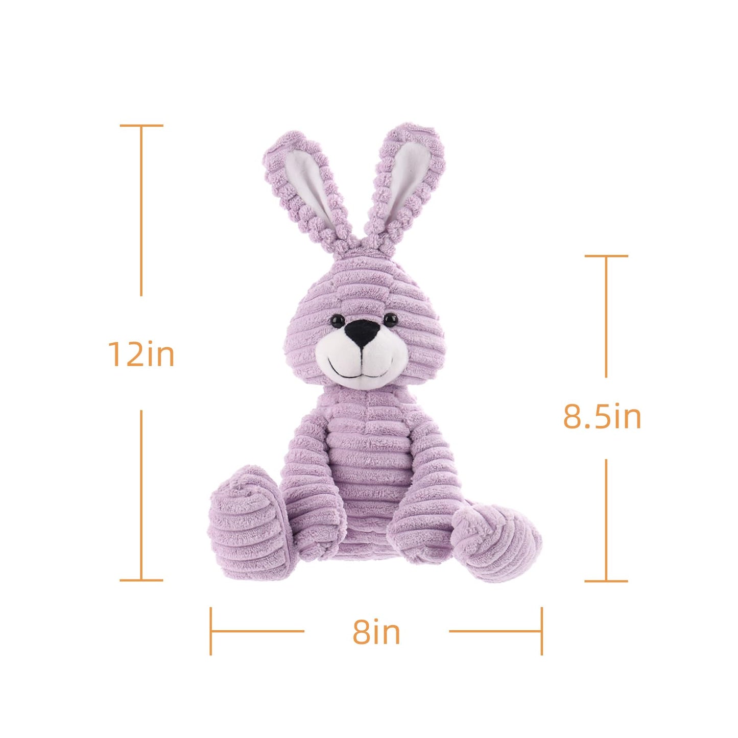 Apricot Lamb Toys Plush Corduroy Rabbit Bunny Stuffed Animal Soft Cuddly Perfect For Child (Purple Bunny,8.5 Inches