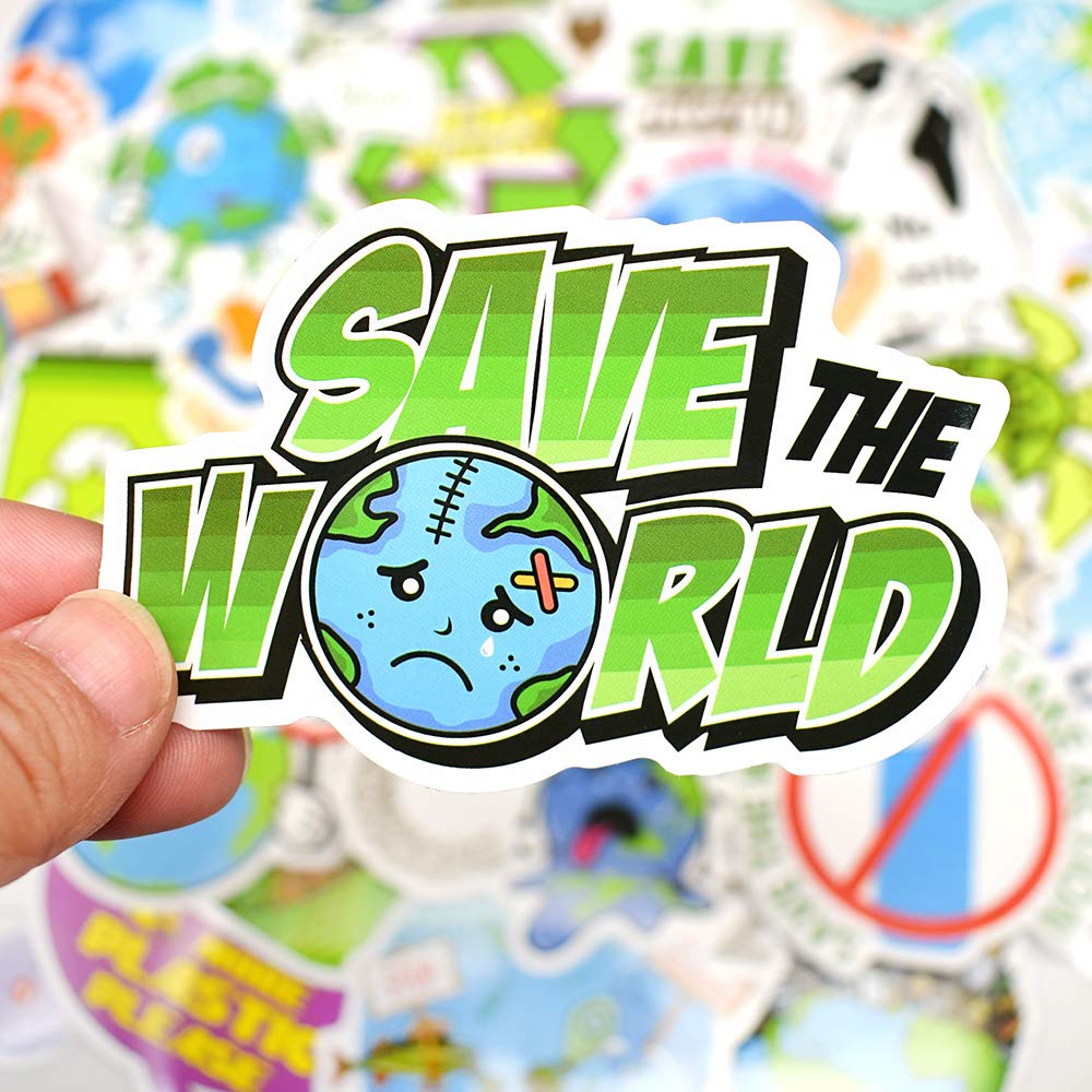 Qtl Stickers For Kids Earth Stickers Water Bottle Stickers For Teens Girls Environmental Stickers For Laptop Waterproof Stickers