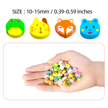 BHUCUTU Mini Erasers Assortment - 300 Pieces Animal Erasers, Thermoplastic Elastomer, Assorted Colors, Ideal for Kids
