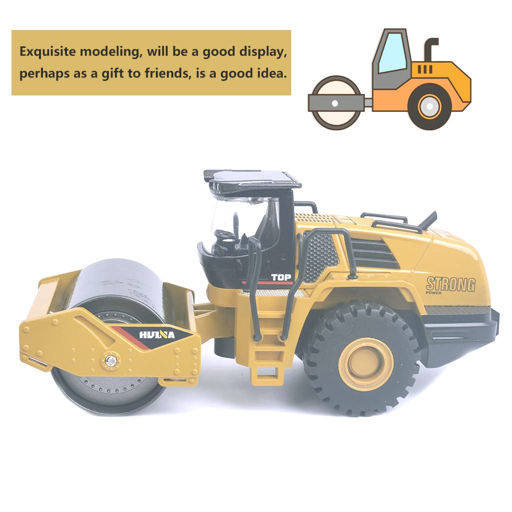 Ailejia 1/50 Scale Diecast Road Roller Toy Models Construction Vehicle Model Grader Engineering Road Planer Vehicle Toys for Kid