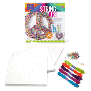 Craft-tastic - String Art - Craft Kit Makes 3 Large Canvases - Peace Sign Edition, Model Number: CTE40