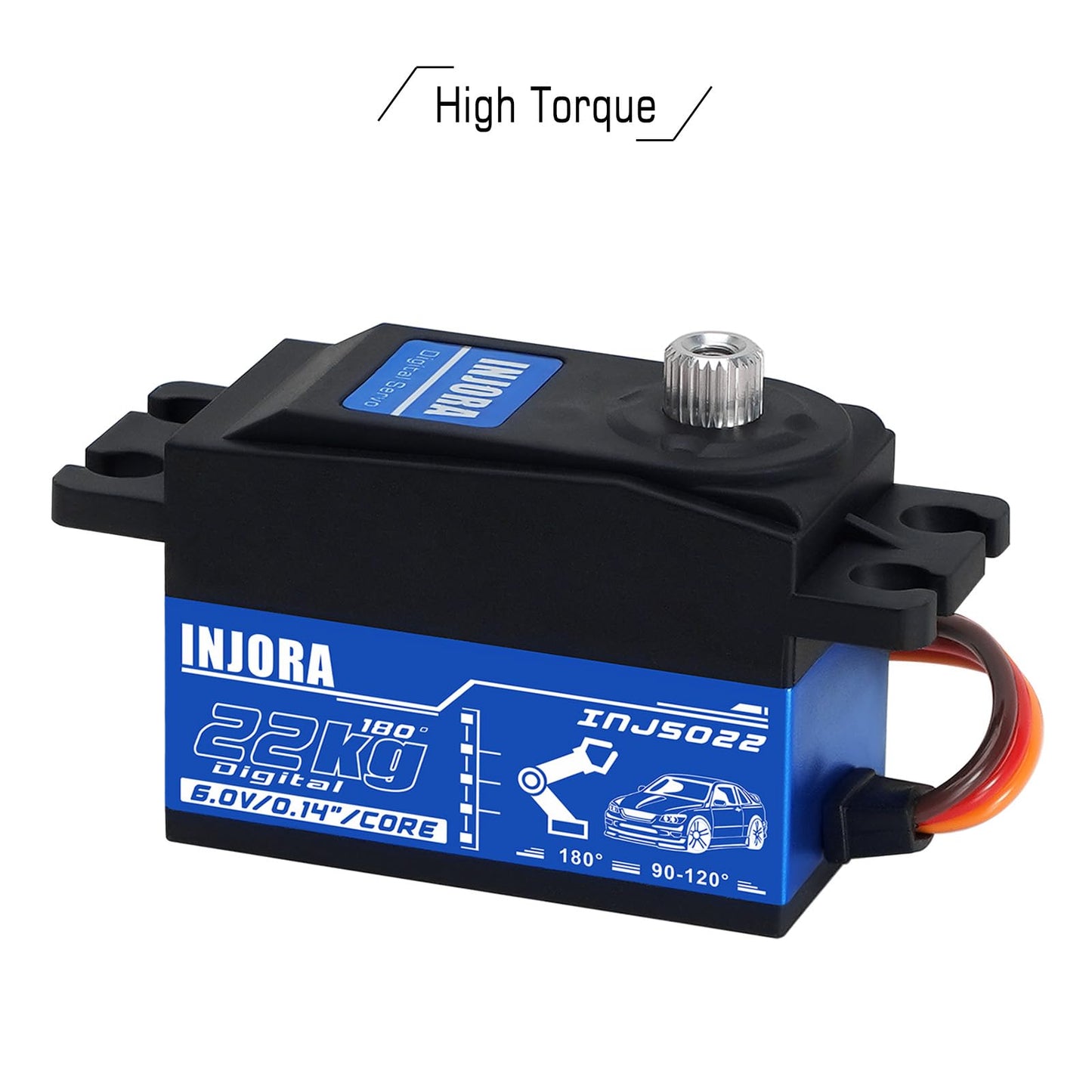 INJORA INJS022 22KG Low Profile Digital Servo and 25T Servo Arm for 1/10 RC Car Robot Model Upgrade