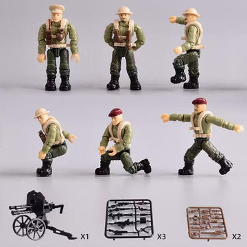 ENHANA 6 PCS WWII Multiple Movable Joints Police Figure Special Forces Military Action Figure with Accessories Building Blocks Set SWAT Best Gift for Boys