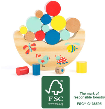 Small Foot Wooden Toys Stacking Block Balancing Game With Dice Move It! Designed For Children Ages 3+