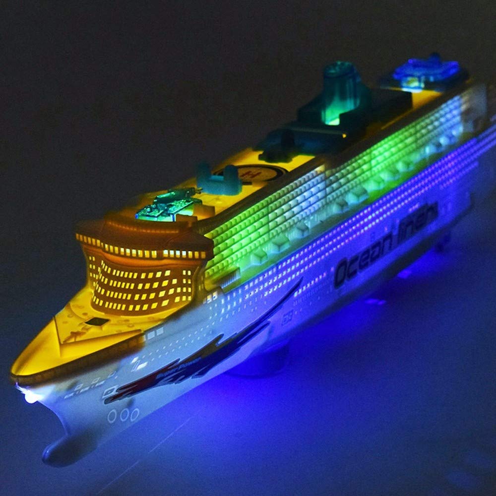 Wenini Xapunk Colorful Ocean Liner Cruise Ship Boat Electric Flashing Led Light Sound,50X13X5 Cm/19.7X5.1X2 In, Cannot Placed In Water, Cannot Float On Water