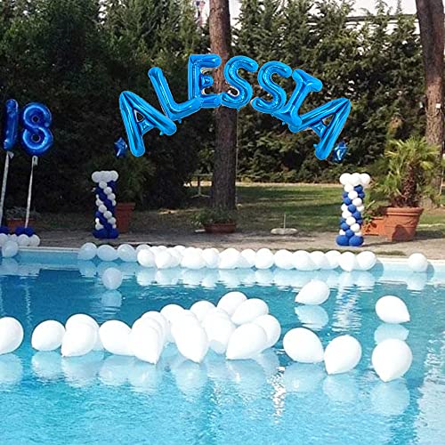 Toniful 40 Inch Large Blue Letter E Balloons Giant Alphabet Letter Balloons,Foil Mylar Big Balloons For Birthday Party Anniversa