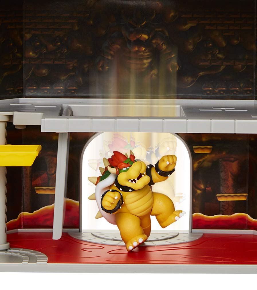 JAKKS Pacific Super Mario Bowser's Castle Playset with 2.5" Figure, 31cm, Plastic, Interactive Sounds
