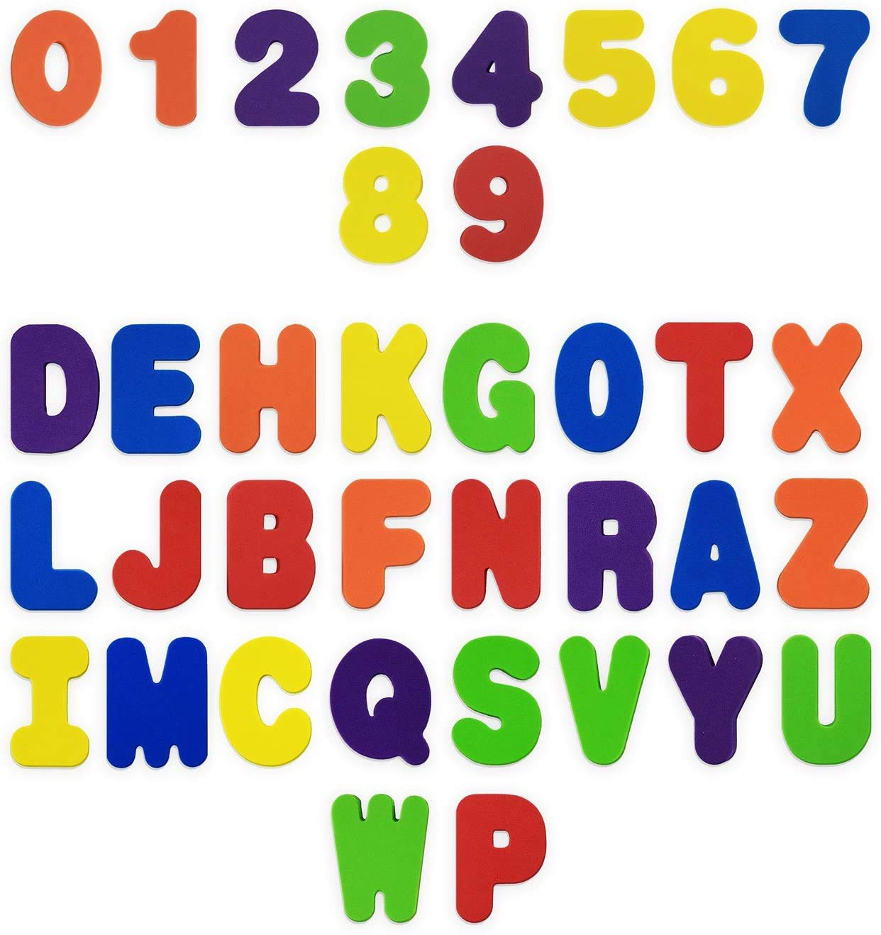 Babybibi 36 Pcs Stick-On Foam Bath Letters And Numbers - Non-Toxic, Bpa Free, No Mold Bath Tub Toys - Colorful, Educational, Fun Abc Bath Toys For Toddlers & Babies