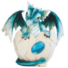 George S. Chen Imports Ss-G-71469 Blue Baby Dragon In Eggshell With Gem Figurine, 4.5'