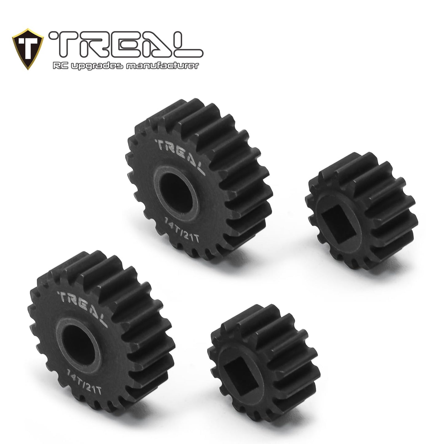 Treal Scx10 Iii/Capra Overdrive Portal Gears Harden Steel Gears Compatible With Axial 1/10 Scx10 3 Capra (14T/21T),Overdrive 27%