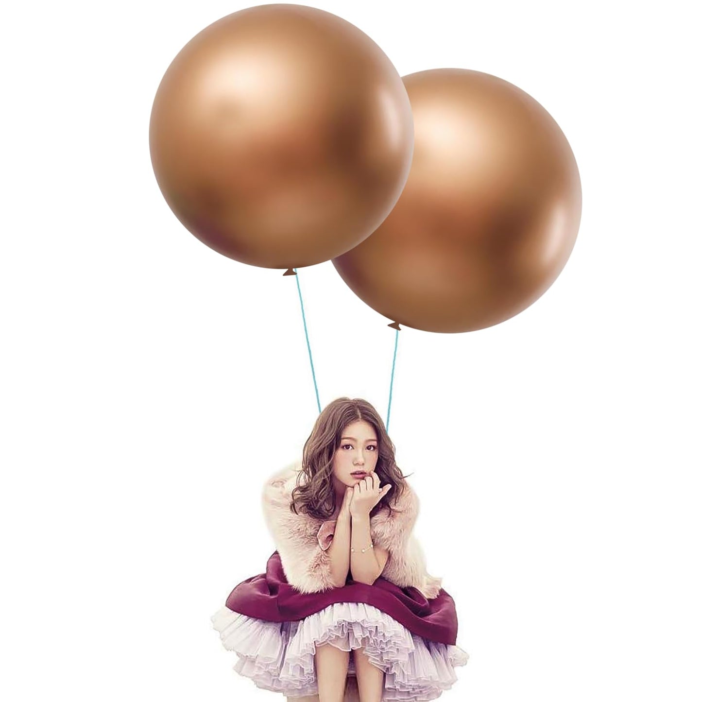 24 Inch Big Round Balloons 7Pcs Thick Giant Balloons For Photo Shoot Wedding Baby Shower Birthday Party Decorations(Gold)
