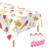 Lianxuia 3 Pieces Ice Cream Plastic Tablecloth, 51 X 86 Inch Ice Cream Party Table Cover, Ice Cream Party Decorations, Suitable