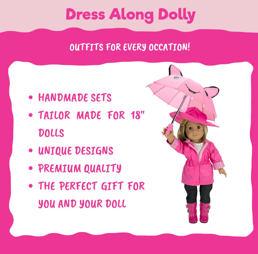Skiing Winter Doll Outfit For American 18'' Girl Dolls - 7 Piece Premium Handmade Clothes Set Costume