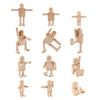 FASHEWELRY 12Pcs Unfinished Wood Robot Dolls Joint Adjustable Wooden Figure Dolls Unpainted Blank Wood Robot Peg Dolls for DIY A