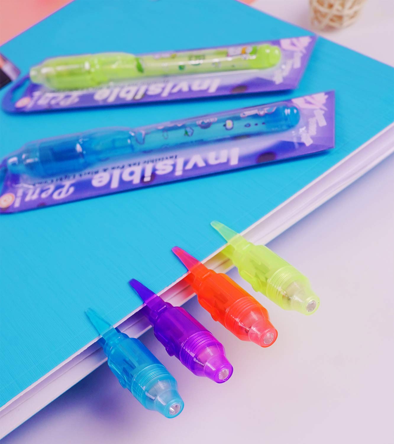Vovru Invisible Ink Pen 24Pcs Spy Pen With Uv Light Magic Marker Kid Pens For Secret Message And Birthday Party,Writing Secret Message For Easter Day Halloween Christmas Party Bag Gift