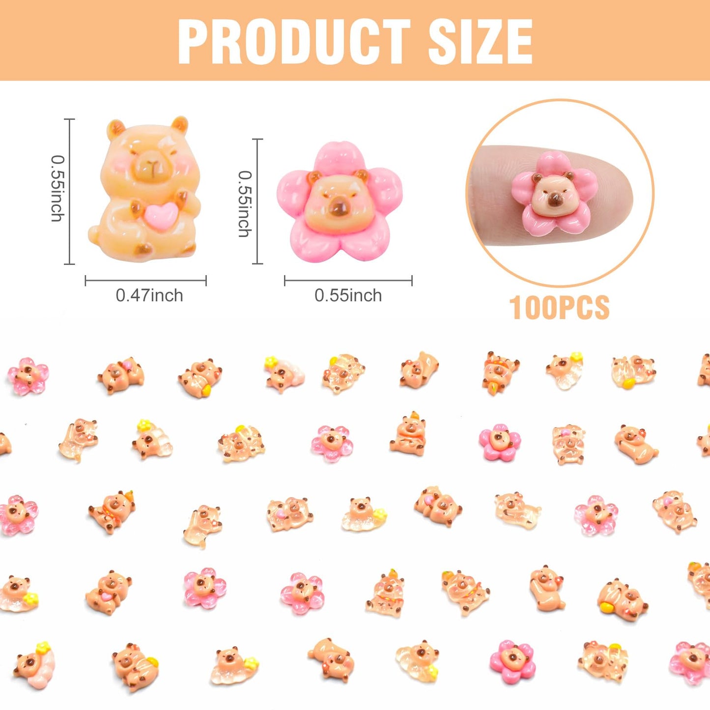 100 Pieces Tiny Flower Capybara For Dollhouse Miniatures Resin Animals For Crafts Mini Capybara For Fairy Garden Micro Landscapi