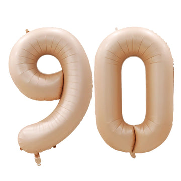 Goer Number 90 Balloons For 90Th Birthday Party Decorations,42 Inch Jumbo Foil Helium Balloons For 90Th Anniversary (Caramel)