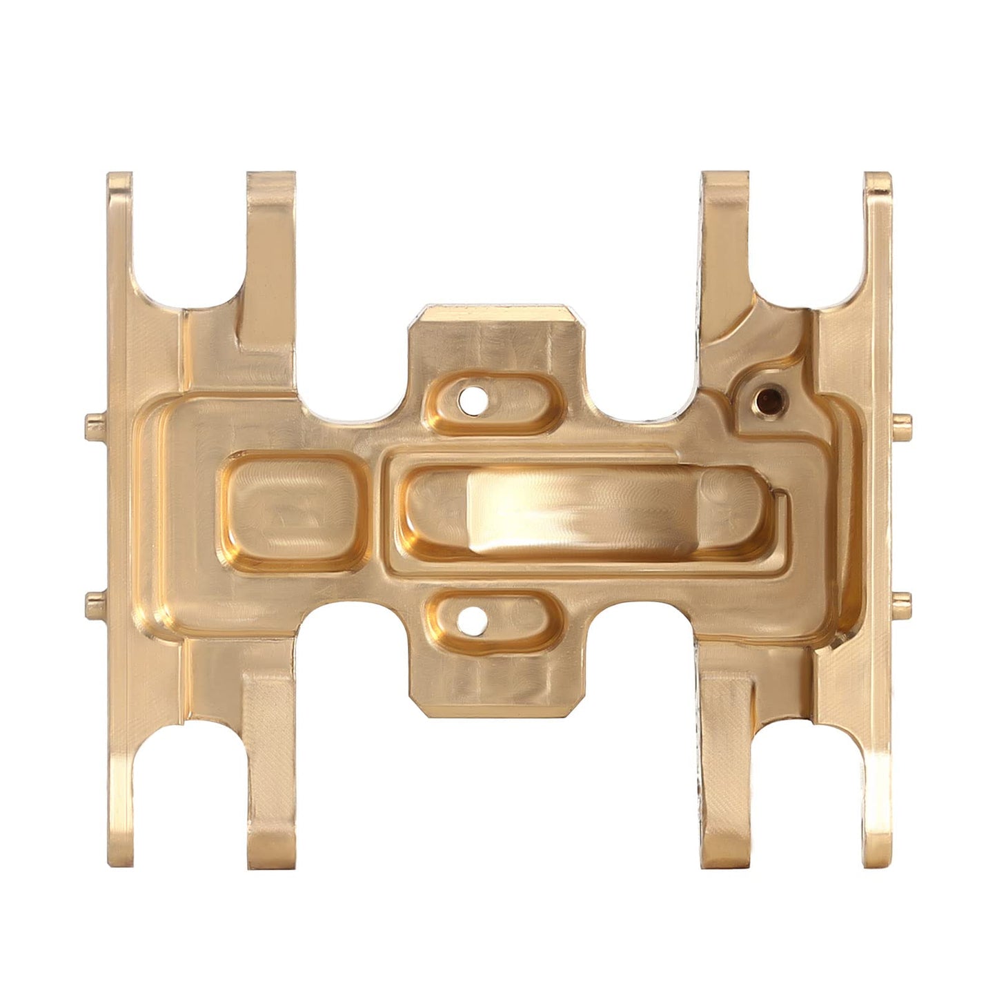 INJORA RC Skid Plate Brass Chassis Accessories for 1/24 RC Crawler Axial Gladiator Bronco C10 JLU Deadbolt Upgrades Parts (Gold)