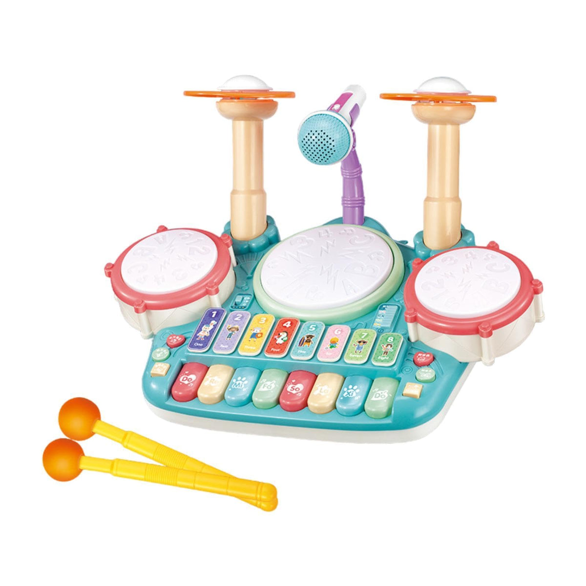 Snappsy Kids Drum Toy Electronic Piano And Drum Set For Kids Preschool S Blue