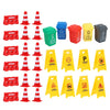 TOYANDONA 31Pcs Road Signs for Kids, Miniature Plastic Traffic Cones Mini Barrel Roadblocks Toys Set Educational Playset Pieces