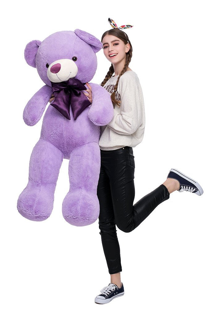 Maogolan Giant Purple Teddy Bear 47 Inch Life Size Bear Stuffed Animal Plush Toy Valentines Bear For Girls Girlfriend Wife Child