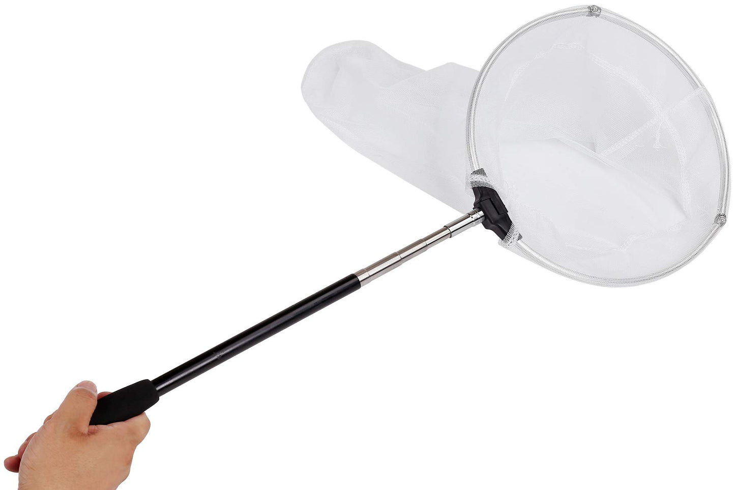 Restcloud Insect And Butterfly Net With 12' Ring, 24' Net Depth, Handle Extends To 59 Inches (10' Ring, 48' Handle)