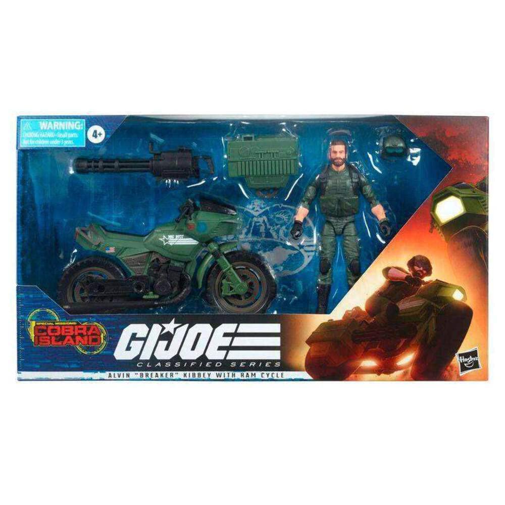 Gi Joe Classified Series: Alvin 'Breaker' Kibbey With Ram Cycle - Multicolor Action Figure Toy